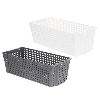 Корзинка Лофт прямоугольная 3л 297х130х96 мм белый, серый
