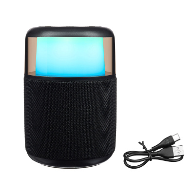 Колонка беспроводная BY GlowSound Mini, 5 Вт,подсветка, 1200мАч, microSD, ВШГ 12x8x8см, черный