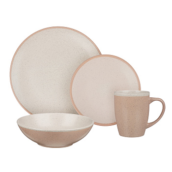 MILLIMI Набор стол.посуды 16пр(тар27см*4, тар20см*4, салатн18см*4, кружка340мл*4), керамика