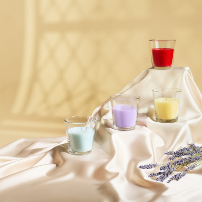 NEW GALAXY Свеча ароматизированная Glass, 85гр. ваниль, лаванда, спелые ягоды, хлопок