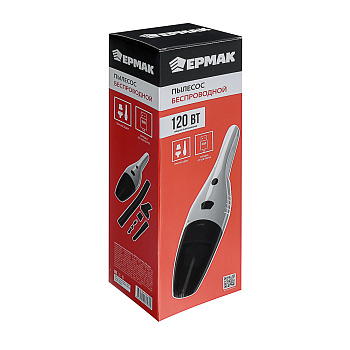 ЕРМАК Пылесос беспроводной 3500PA, 3 насадки, USB заряд