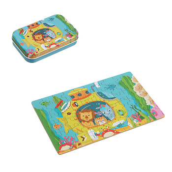 Пазлы в коробочке, 60 элементов, картон, металл