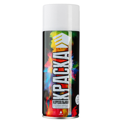 ЕРМАК Краска аэрозоль 400мл, белая, глянцевая 01(9001/40)