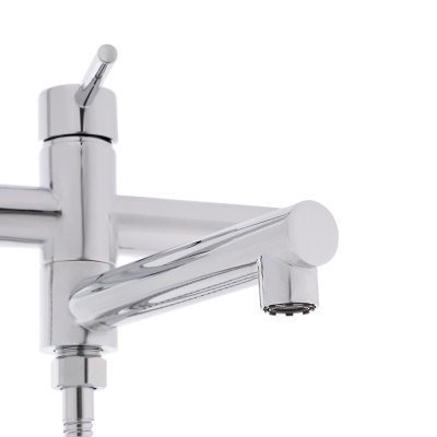 RAIN Смеситель для ванны, прямой излив 18см, душ. набор, картридж 25мм, латунь, хром