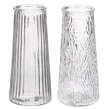 Ваза стеклянная, 8,5х6,5х20 см, 2 дизайна