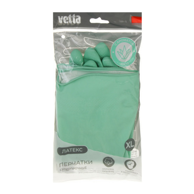 Перчатки с ароматом алоэ тм VETTA, суперпрочные, латекс, размер XL