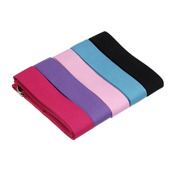 Ремень для йоги, растяжки и пилатеса с кольцами тм BY SPORT, 180x3,8см, хлопок, 5 цветов