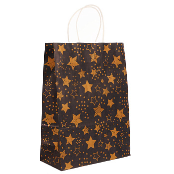 Пакет подарочный с кручеными ручками L 24x10,5x32 см, "Звездное сияние" внутри белый