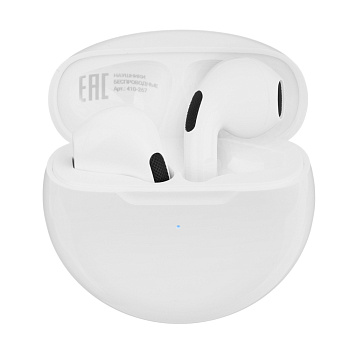 Наушники беспроводные TWS BY Promo LitePods, вкладыши, 28/150 mAh, BT:5.3, белый