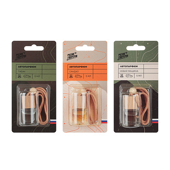 Ароматизатор подвесной тм BY Русские Супергерои, 5 мл, новая машина, табак, сандал