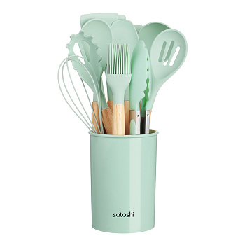 SATOSHI Аллон Набор кухонных принадлежностей 12пр., зеленый, силикон