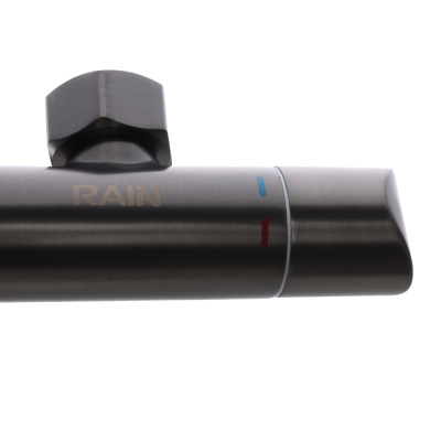 RAIN Душевая система со смесителем для душа, тропич. душ, руч. лейка 5 реж., латунь, графит