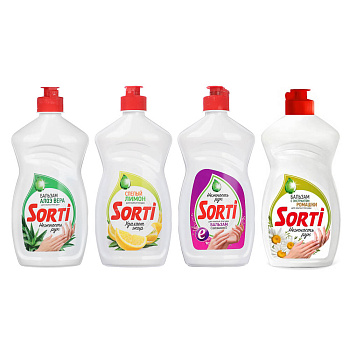 Средство для мытья посуды SORTi Бальзам Алоэ вера/Ромашка/Лимон, п/б, 450г