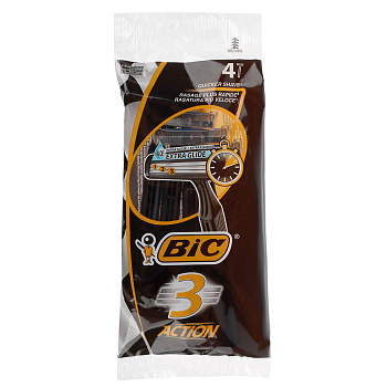 Станки для бритья мужские с тройным лезвием BIC Экшен, 4 шт