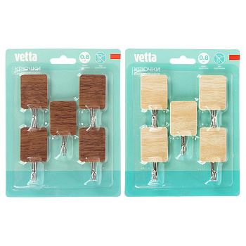 Крючки самоклеящиеся тм VETTA, металл, PS, 2 цвета, 5шт