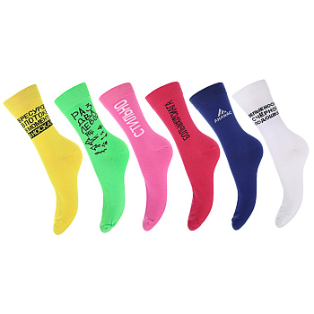 GALANTE Носки универсальные, р.25-27, 85% хлопок, 10% полиэстер, 5% спандекс,разноцветные