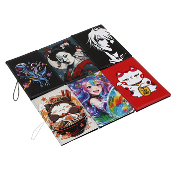 Визитница-картхолдер тм ЮL на 10 карт с удерживающей резинкой, ПВХ, 10,4х7см, 6 дизайнов