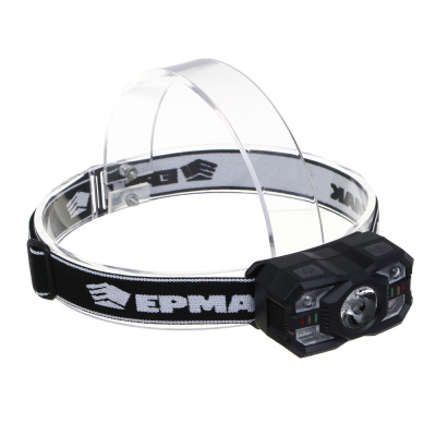 Фонарь налобный тм ЕРМАК,XТЕ+SMD,5 режимов,1200мАч,Type-C,сенсорный,пластик,75х40х37 мм,красный свет