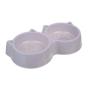 VETTA Миска для домашних животных двойная, пластмасса, 27х14,5х5 см, 400 мл