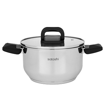 Кастрюля тм SATOSHI Манн 18х10,5см. 2,4л. со стекл. крышкой, индукция