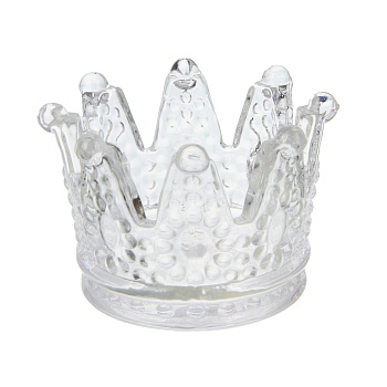 Подсвечник тм LADECOR "Корона" стеклянный, 6х6x5 см