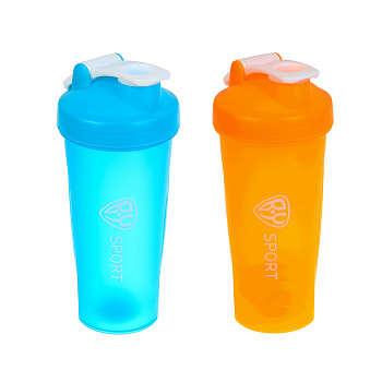 Шейкер спортивный тм BY SPORT, 600мл, 22х10см, РР, нерж.сталь, 2 цвета