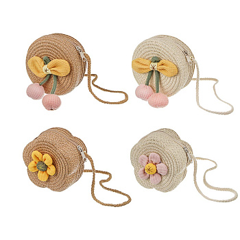 Сумка плетенная с декором на длинном ремне, тм ЮL, 11-12x6 см, папирус, полиэстер