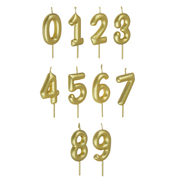 Свеча для торта - цифра тм Fntastic, золото, 11 см, (0-9)