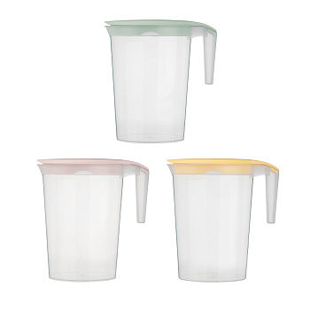 Ботаника Кувшин 2л с крышкой, пластик, 3 цвета