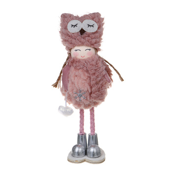 СНОУ БУМ Сувенир Девочка 5x5x15 см, полиэстер, коричневый, розовый, 2 вида