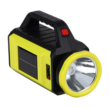 ЕРМАК Фонарь прожектор, солнечная батарея, 2COB+LED, 5 режимов, 2000мАч, 85х130х195 мм, красный свет