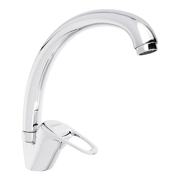 СоюзКран Смеситель для кухни, поворотный излив 25см, кер. картридж 35мм, хром, цинк, SK01-C103