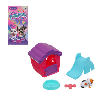 ИГРОЛЕНД Питомец с акс., 4 пр., PVC, ABS, 6,5х5,1х12,4 см, 4 вида