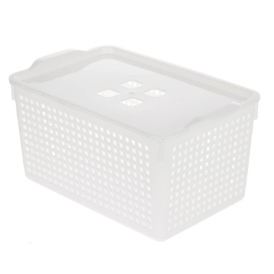 Корзинка Лофт 5,3л 295х185х145мм с крышкой белый, серый