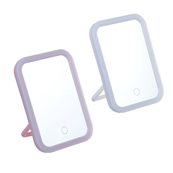 Зеркало настольное тм ЮL.Аженто с LED подсветкой, полипропилен, стекло, 19,5х14,3см, 2 цвета