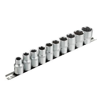 ЕРМАК Набор торцевых головок "Супер лок" (10шт) 1/2" 10-11-12-13-14-15-17-19-22-24мм