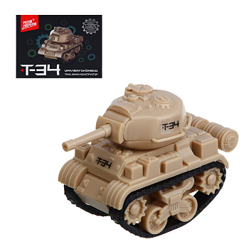 BY Русские Супергерои УВЗ Мини-конструктор Танк Т-34, 13,5*16,5*6,5 см., ABS