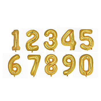Шар воздушный фольгированный "Цифра" тм Fntastic, 40", золотистый, микс