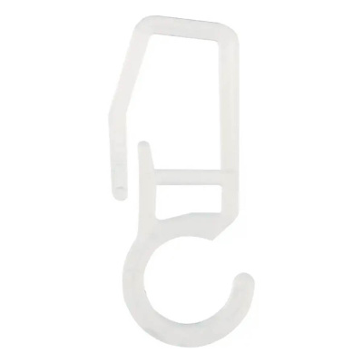 Крючки на кольца для штор с замком, 25 шт, 3.5x1.4x0.9см/шт, европодвес с хедером, пластик, прозрач.