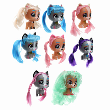 ИГРОЛЕНД Питомец с аксессуаром "Кудряшики", ПВХ, 17,6х7,3х10см, 8 дизайнов