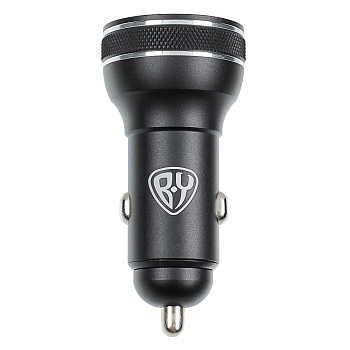 BY Зарядное устройство с дисплеем и подсветкой 12/24 В, 48 Вт QC, PD, PPS, Type-c/USB-A, алюминий