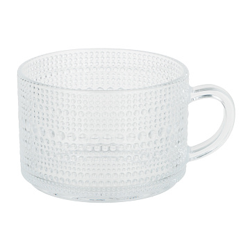 MILLIMI Кружка с рельефным узором, 380мл, стекло