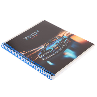 Тетрадь 96 л., А5, в клетку, БЕЛЫЕ ЛИСТЫ, обл.мел. картон, спираль, микс