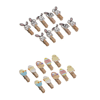 Набор прищепок тм LADECOR, дерево, металл, 14,5х12 см, 10 шт, 2 вида