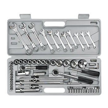 ЕРМАК Набор инструментов 63 предмета, универсальный, 1/2" и 1/4"