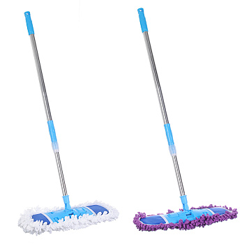 Швабра со смен.насадкой тм VETTA, насадка микрофибра 42х12 см, телеск.ручка 120см, сталь, пластик