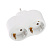 Разветвитель 2 гнезда Intro, евро, с заземлением, 16А, 250В, TR2e-W, белый