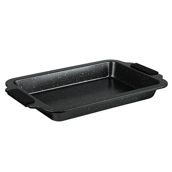 SATOSHI Лион Противень глубокий 36x23x3,5см, антипригарное покрытие Мрамор, силикон.ручки