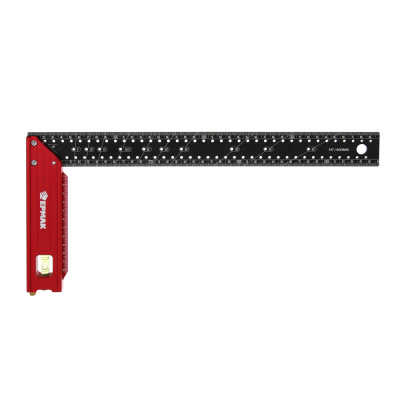 Угольник разметочный 40см тм ЕРМАК, с отверстиями для разметки(интервал 5мм) и пузырьковым уровнем