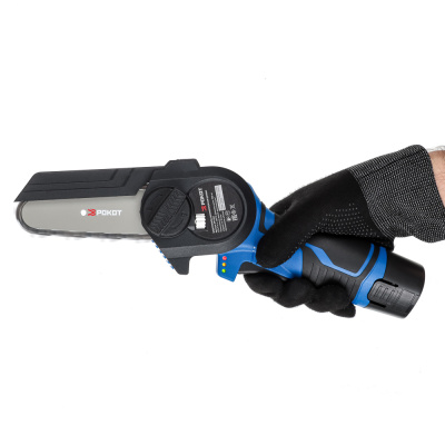 РОКОТ Электропила аккумуляторная цепная 12В, 100 мм, 2.0 А*ч, Li-Ion, 5м/с, ЗУ